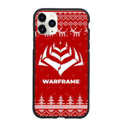 Чехол для iPhone 11 Pro Max матовый Новогодний Warframe с оленями