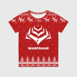 Детская футболка 3D Новогодний Warframe с оленями