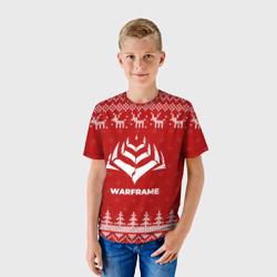 Детская футболка 3D Новогодний Warframe с оленями - фото 2