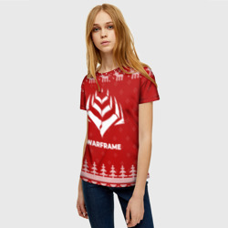 Женская футболка 3D Новогодний Warframe с оленями - фото 2