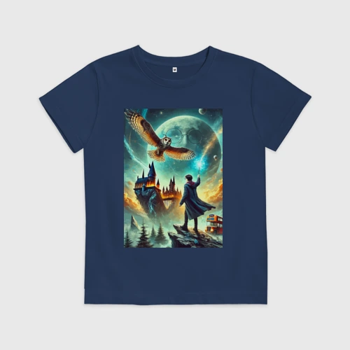 Детская футболка хлопок Harry Potter and owl - Hogwarts