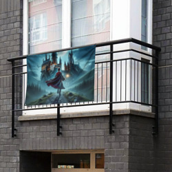 Флаг-баннер Гарри Поттер с волшебной палочкой - Хогвартс - фото 2