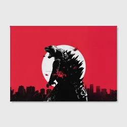 Холст прямоугольный Godzilla destroys the city - фото 2