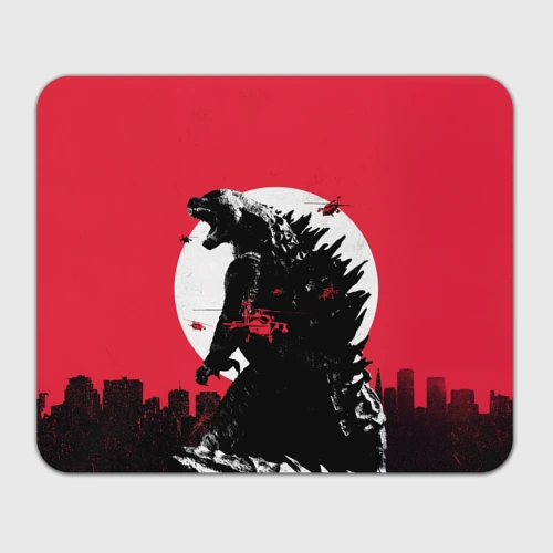 Прямоугольный коврик для мышки Godzilla destroys the city