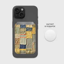 Картхолдер Magsafe магнитный Пэчворк в желтых оттенках - фото 2