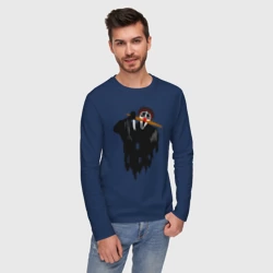 Мужской лонгслив хлопок Крик-мужик из Деревня дураков мем - фото 2