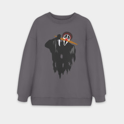 Женский свитшот oversize без начеса хлопок Крик-мужик из Деревня дураков мем