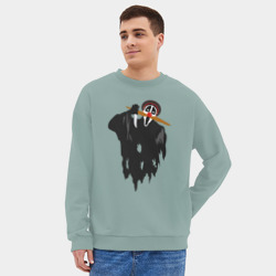 Мужской свитшот oversize без начеса хлопок Крик-мужик из Деревня дураков мем - фото 2