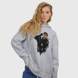 Женское худи Oversize хлопок Крик-мужик из Деревня дураков мем - фото 2