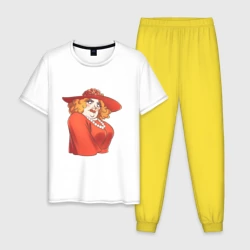 Мужская пижама с белой футболкой хлопок Мисс Бурпл из Каламбур: Крутое Пике