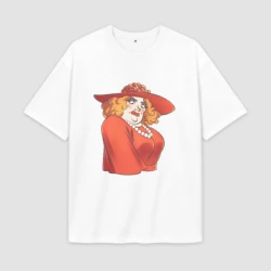 Мужская футболка Oversize хлопок premium Мисс Бурпл из Каламбур: Крутое Пике