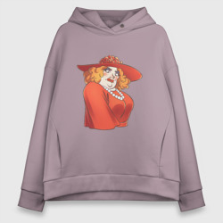 Женское худи Oversize хлопок Мисс Бурпл из Каламбур: Крутое Пике