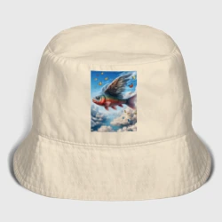 Детская панама хлопок Крылатая рыба - нейроарт фантазия