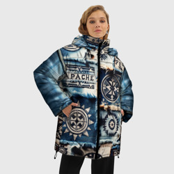 Женская зимняя куртка Oversize Пэчворк Апачи - фото 2