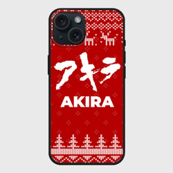 Чехол силиконовый для Apple iPhone 15 матовый Новогодний Akira с оленями