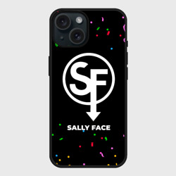 Чехол силиконовый для Apple iPhone 15 матовый Sally Face конфети