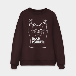 Мужской свитшот oversize без начеса хлопок Iron Maiden - cat rock