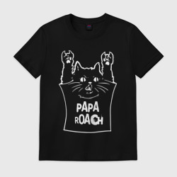 Мужская футболка хлопок Papa Roach - cat rock
