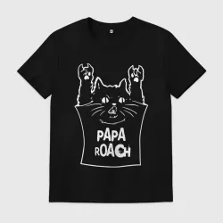 Мужская футболка хлопок Papa Roach - cat rock