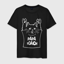 Мужская футболка хлопок Papa Roach - cat rock