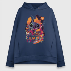 Женское худи Oversize хлопок Lilo and Stitch