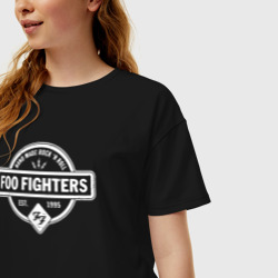 Женская футболка хлопок Oversize Foo Fighters - logo - фото 2