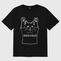 Женская футболка хлопок Oversize Burzum - cat rock