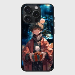 Чехол силиконовый для Apple iPhone 15 Pro Мax матовый Новогодний Мидория - Моя геройская академия