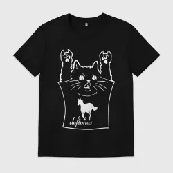 Мужская футболка хлопок Deftones - cat rock