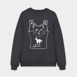 Мужской свитшот oversize без начеса хлопок Deftones - cat rock