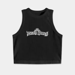 Женская укороченная майка-топ хлопок Five Finger Death Punch - logo