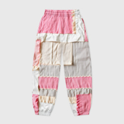 Женские джоггеры оверсайз 3D Розовый пэчворк