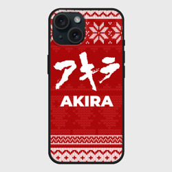 Чехол силиконовый для Apple iPhone 15 матовый Новогодний Akira