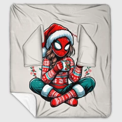 Плед с рукавами Новогодняя женщина-паук с горячим шоколадом для пар