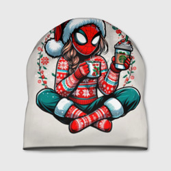 Шапка 3D Новогодняя женщина-паук с горячим шоколадом для пар