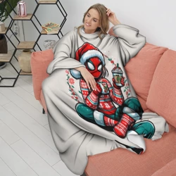 Плед с рукавами Новогодняя женщина-паук с горячим шоколадом для пар - фото 2