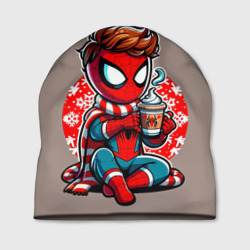 Шапка 3D Новогодний человек-паук с горячим шоколадом для пары