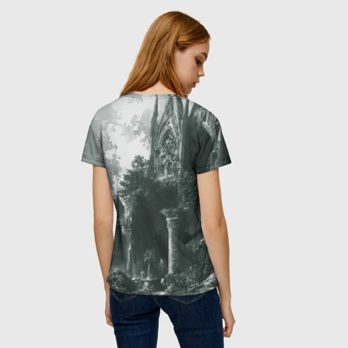 Женская футболка 3D с принтом Рыцарь с большим щитом, вид сзади #2