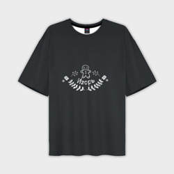 Мужская футболка oversize 3D Новогодний Игорь мелом