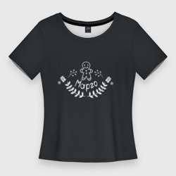 Женская футболка 3D Slim Новогодняя Марго мелом