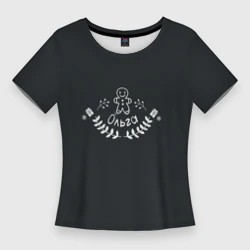 Женская футболка 3D Slim Новогодняя Ольга мелом