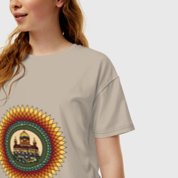 Женская футболка хлопок Oversize Солнечный храм - фото 2