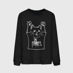 Мужской свитшот хлопок In Flames - cat rock
