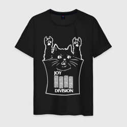 Мужская футболка хлопок Joy Division - cat rock