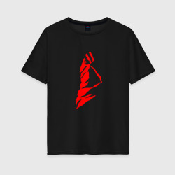 Женская футболка хлопок Oversize Kasabian - red logo