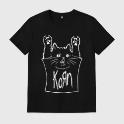 Мужская футболка хлопок KoЯn - cat rock