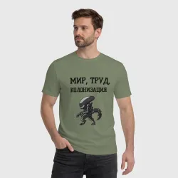 Мужская футболка хлопок Мир труд колонизация - фото 2