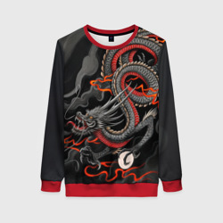 Женский свитшот 3D Дракон в грозовом облаке