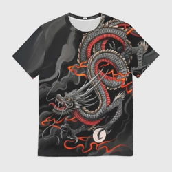 Мужская футболка 3D Дракон в грозовом облаке