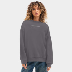 Женский свитшот oversize без начеса хлопок Лера всегда права минимализм - фото 2